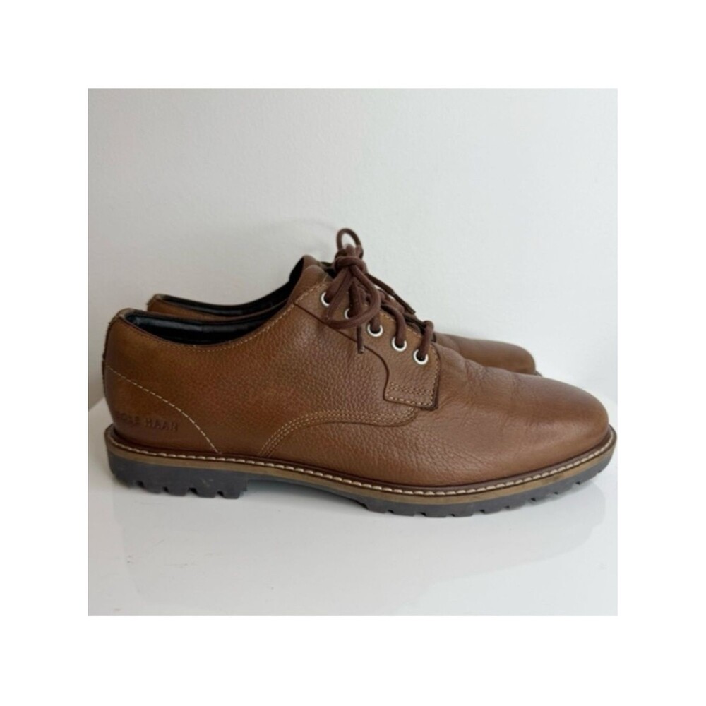 Cole Haan Brown Midland Lug Plain Toe Leather Oxford Shoe Men’s Size 7.5 C37600